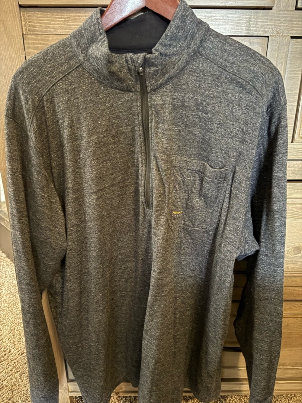 Ariat Men's Charcoal Heather Quarter-Zip Pullover XL